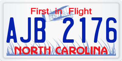 NC license plate AJB2176