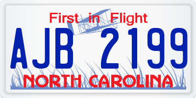 NC license plate AJB2199
