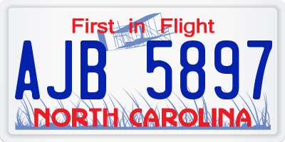 NC license plate AJB5897