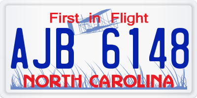 NC license plate AJB6148