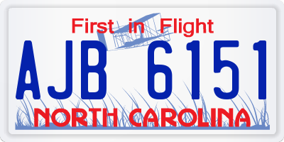 NC license plate AJB6151