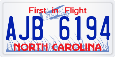 NC license plate AJB6194