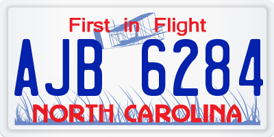 NC license plate AJB6284