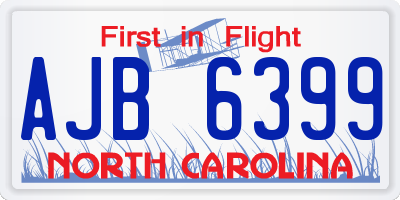 NC license plate AJB6399