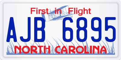 NC license plate AJB6895