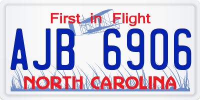 NC license plate AJB6906