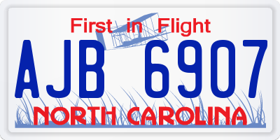 NC license plate AJB6907