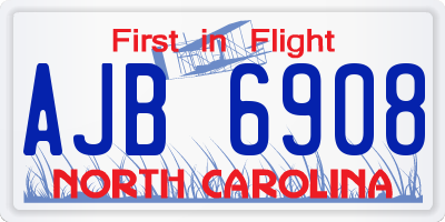NC license plate AJB6908
