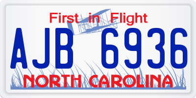 NC license plate AJB6936