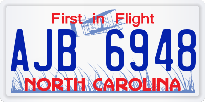 NC license plate AJB6948