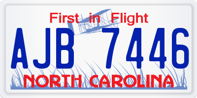 NC license plate AJB7446