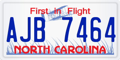 NC license plate AJB7464