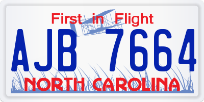 NC license plate AJB7664