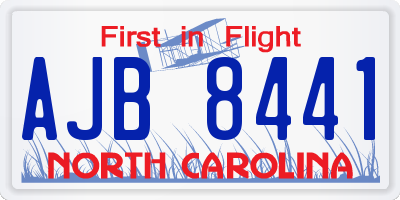 NC license plate AJB8441