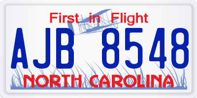 NC license plate AJB8548