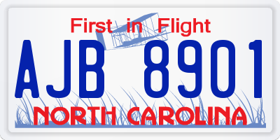 NC license plate AJB8901