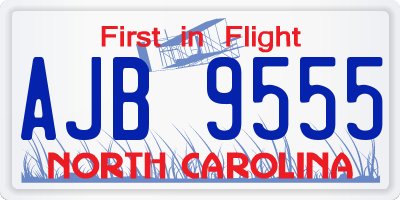 NC license plate AJB9555