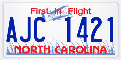 NC license plate AJC1421