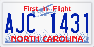 NC license plate AJC1431