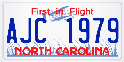 NC license plate AJC1979