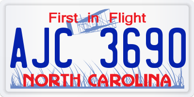 NC license plate AJC3690