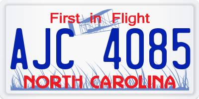 NC license plate AJC4085