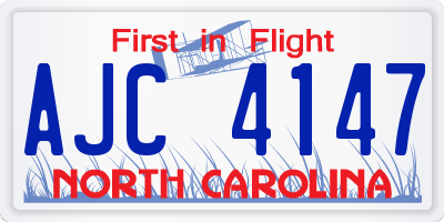 NC license plate AJC4147