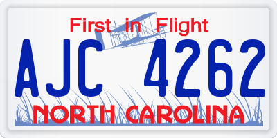 NC license plate AJC4262