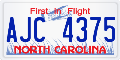 NC license plate AJC4375