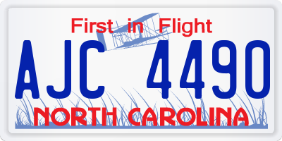 NC license plate AJC4490