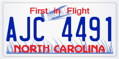 NC license plate AJC4491