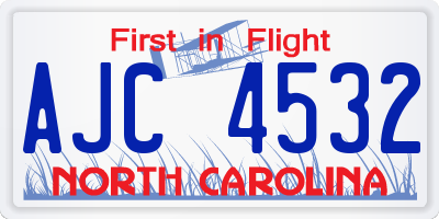 NC license plate AJC4532