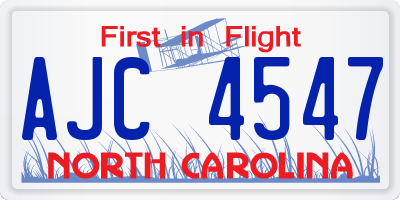 NC license plate AJC4547