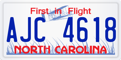 NC license plate AJC4618