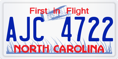 NC license plate AJC4722