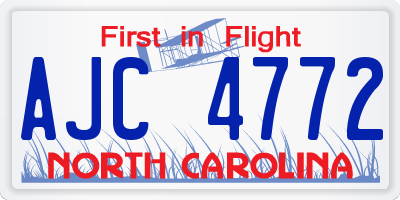 NC license plate AJC4772