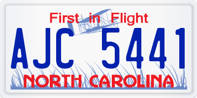NC license plate AJC5441