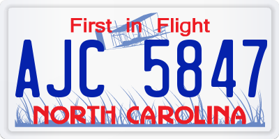 NC license plate AJC5847