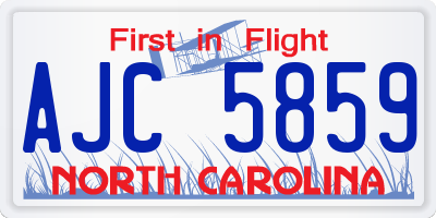 NC license plate AJC5859