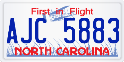 NC license plate AJC5883