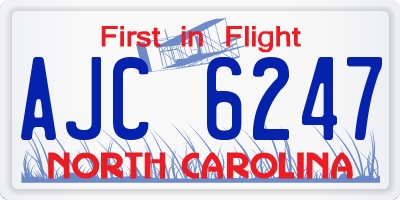 NC license plate AJC6247