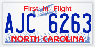 NC license plate AJC6263
