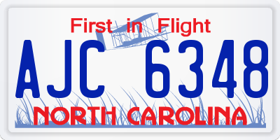 NC license plate AJC6348