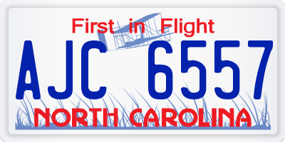 NC license plate AJC6557