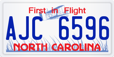 NC license plate AJC6596