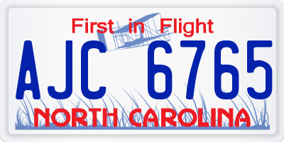 NC license plate AJC6765