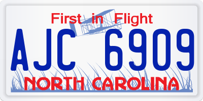 NC license plate AJC6909