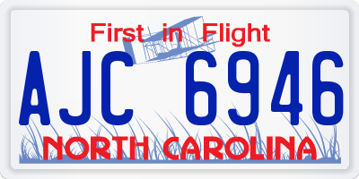 NC license plate AJC6946