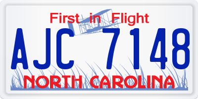 NC license plate AJC7148