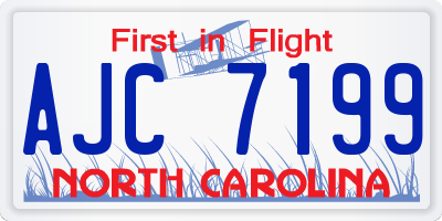 NC license plate AJC7199